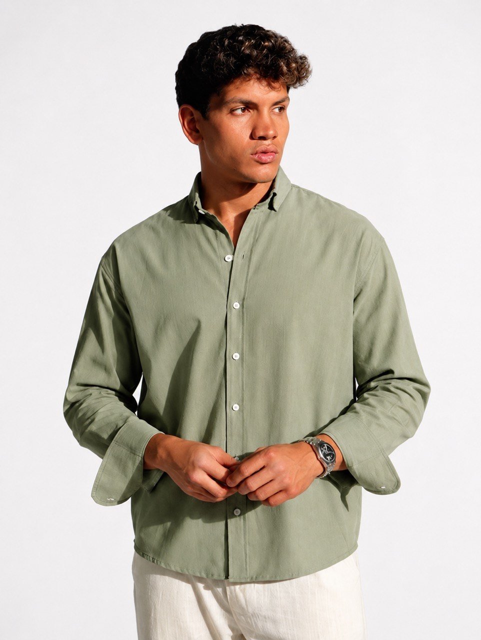 Sage Green Linen Shirt