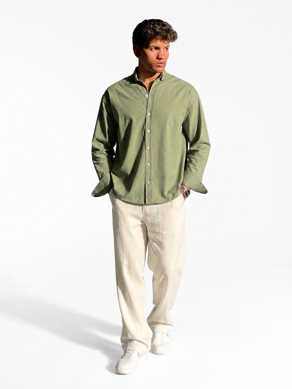 Sage Green Linen Shirt